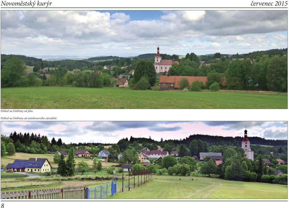 jihu. Pohled na Dobřany od