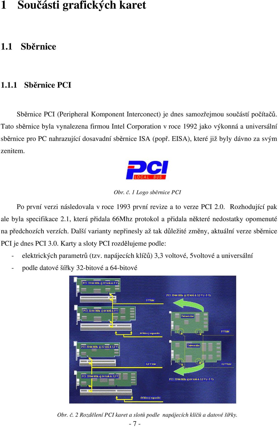 Obr. č. 1 Logo sběrnice PCI Po první verzi následovala v roce 1993 první revize a to verze PCI 2.0. Rozhodující pak ale byla specifikace 2.