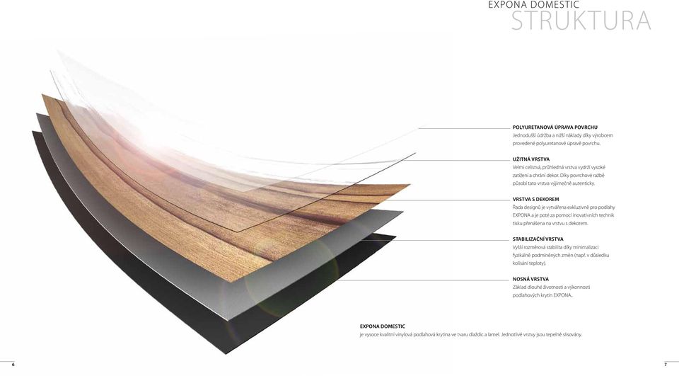 vrstva s dekorem řada designů je vytvářena exkluzivně pro podlahy expona a je poté za pomocí inovativních technik tisku přenášena na vrstvu s dekorem.