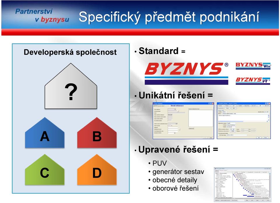 Unikátní řešení = A C B D Upravené