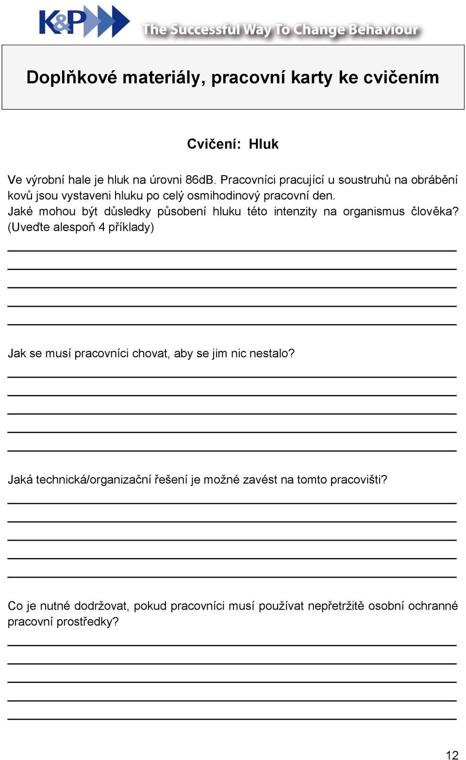 Jaké mohou být důsledky působení hluku této intenzity na organismus člověka?