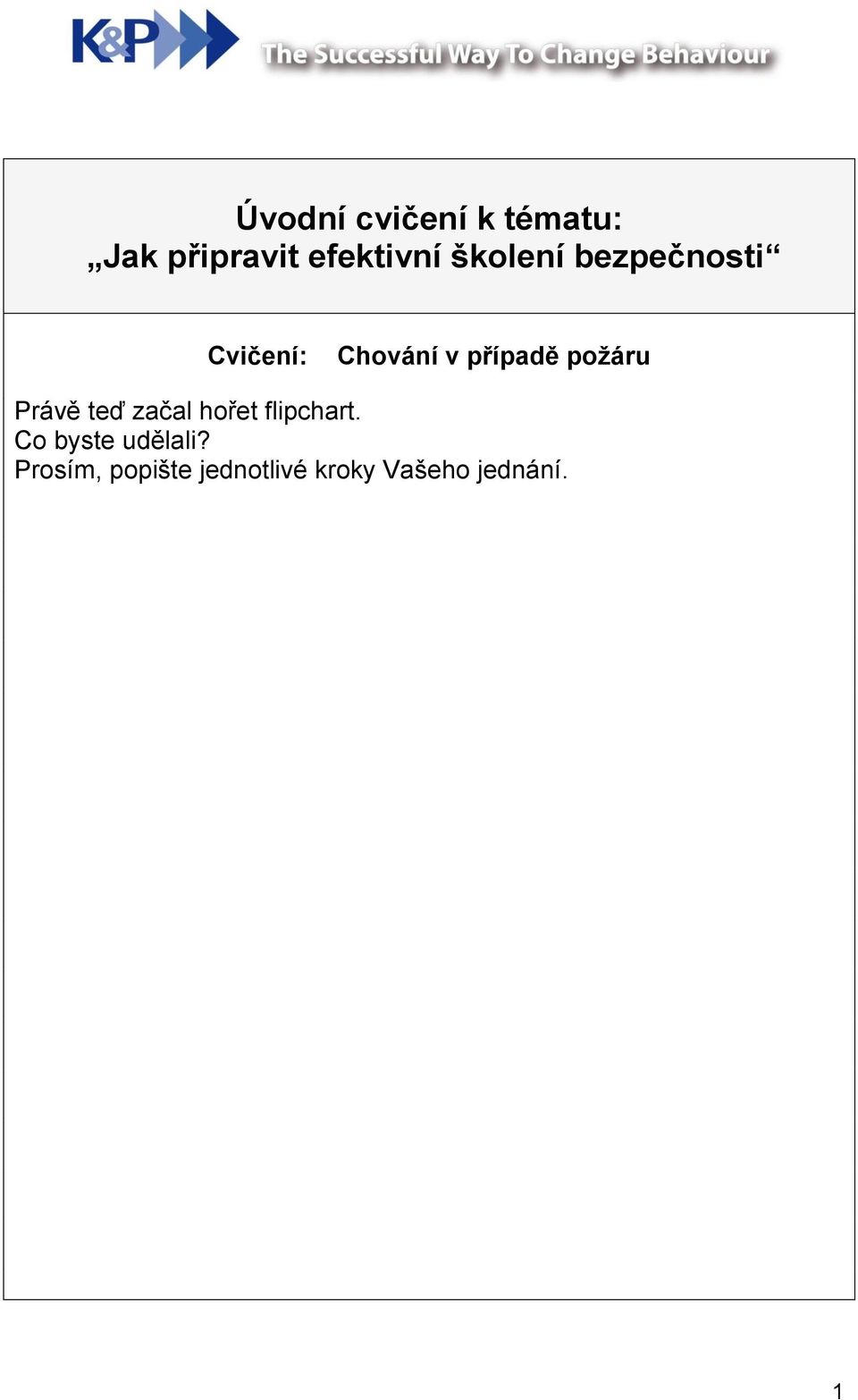 požáru Právě teď začal hořet flipchart.
