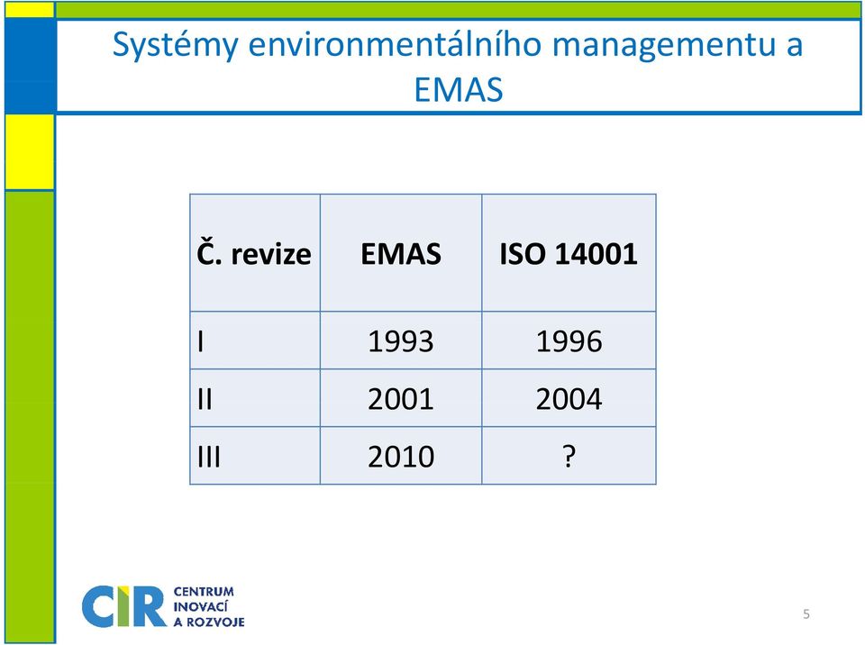 revize EMAS ISO 14001 I