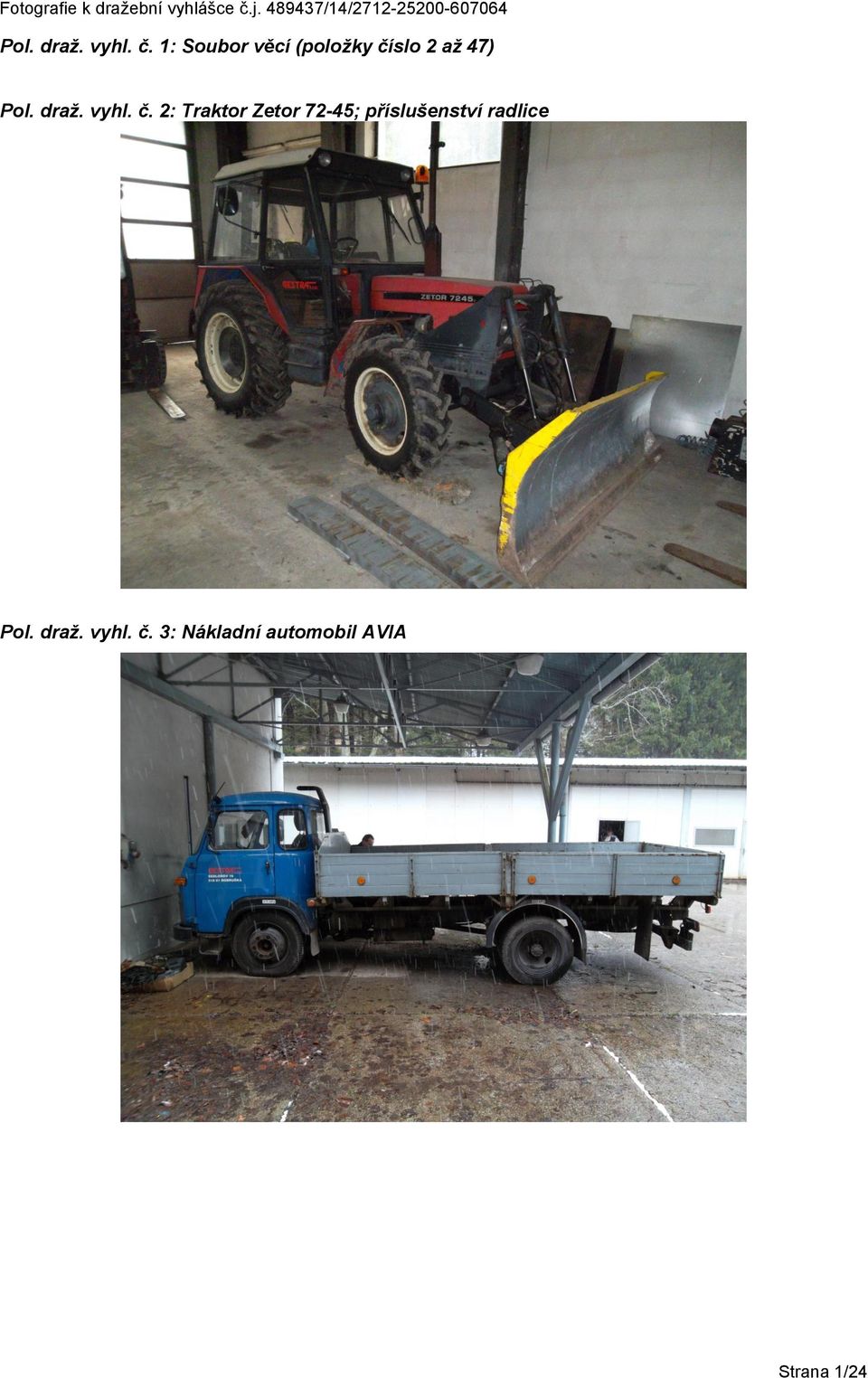 Traktor Zetor 72-45; příslušenství radlice 