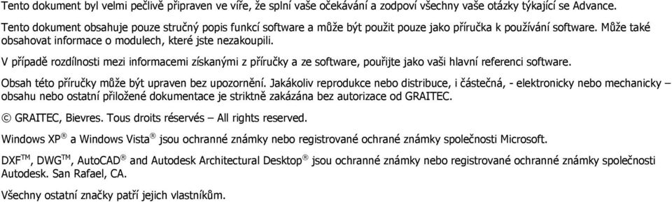 V případě rozdílnosti mezi informacemi získanými z příručky a ze software, pouřijte jako vaši hlavní referenci software. Obsah této příručky může být upraven bez upozornění.