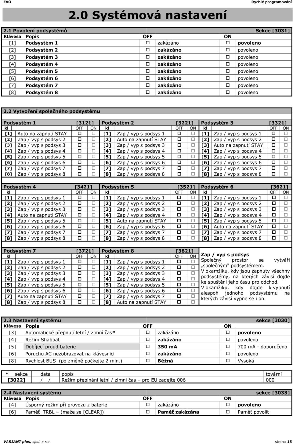 Podsystém 5 zakázáno povoleno [6] Podsystém 6 zakázáno povoleno [7] Podsystém 7 zakázáno povoleno [8] Podsystém 8 zakázáno povoleno 2.
