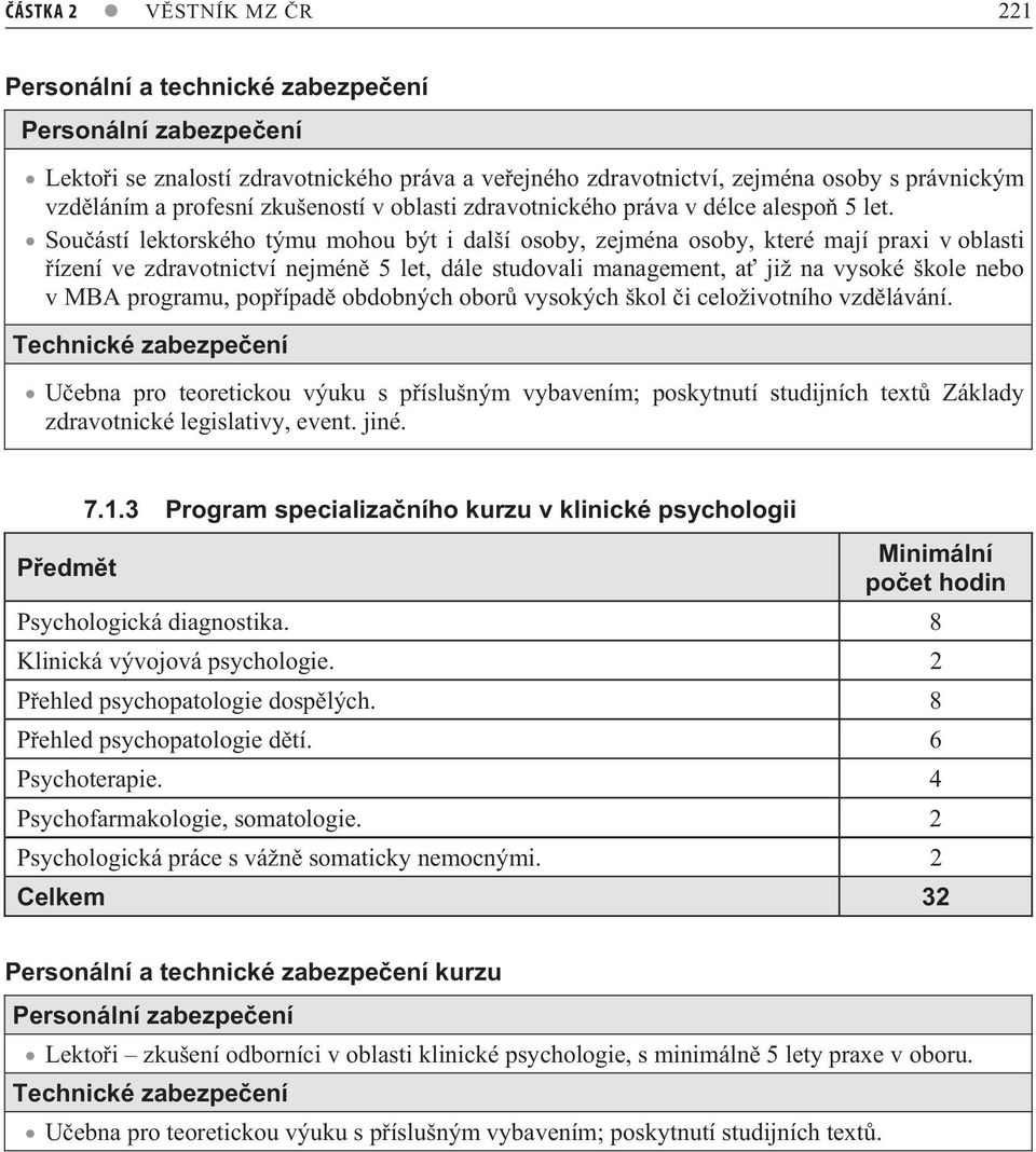 Sou ástí lektorského týmu mohou být i další osoby, zejména osoby, které mají praxi v oblasti ízení ve zdravotnictví nejmén 5 let, dále studovali management, a již na vysoké škole nebo v MBA programu,