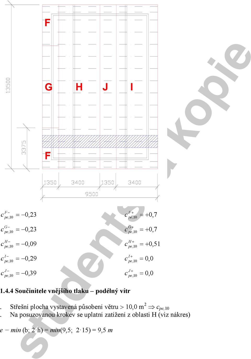 0,51 - Střešní ploha vystavená působení větru > 10,0 m 2 pe,10 - Na