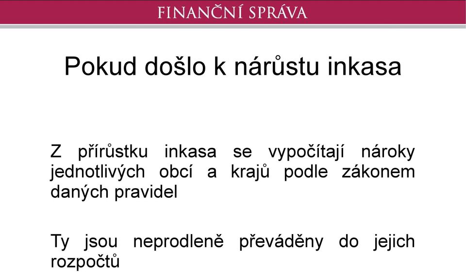 obcí a krajů podle zákonem daných pravidel