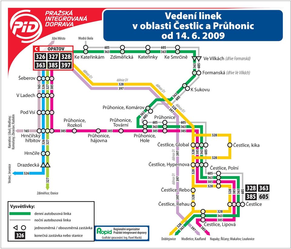 (dříve Ve Vilkách) Kunratice; Libuš; Modřany; Komořany; Zbraslav; Radotín Vestec; Jesenice Pod Vsí Hrnčířský hřbitov Vysvětlivky: denní autobusová linka 326 165 Hrnčíře Drazdecká 326 326 327 327