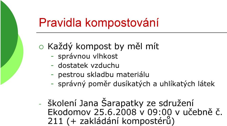 dusíkatých a uhlíkatých látek - školení Jana Šarapatky ze