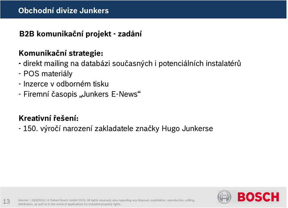 materiály - Inzerce v odborném tisku - Firemní časopis Junkers