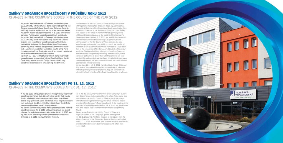 2012 byl následně pan Josef Polívka zvolen předsedou dozorčí rady společnosti. Na jednání Rady města Plzně v působnosti valné hromady dne 29. 3.