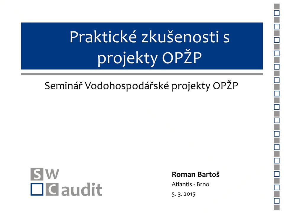 Vodohospodářské projekty