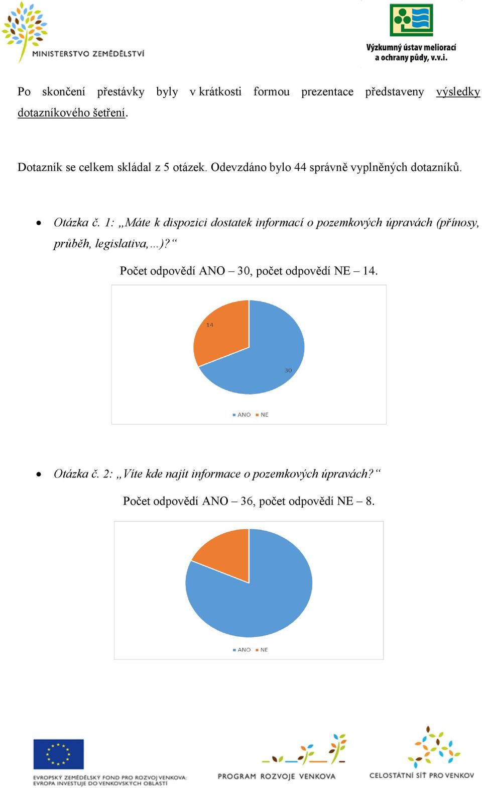 1: Máte k dispozici dostatek informací o pozemkových úpravách (přínosy, průběh, legislativa, )?