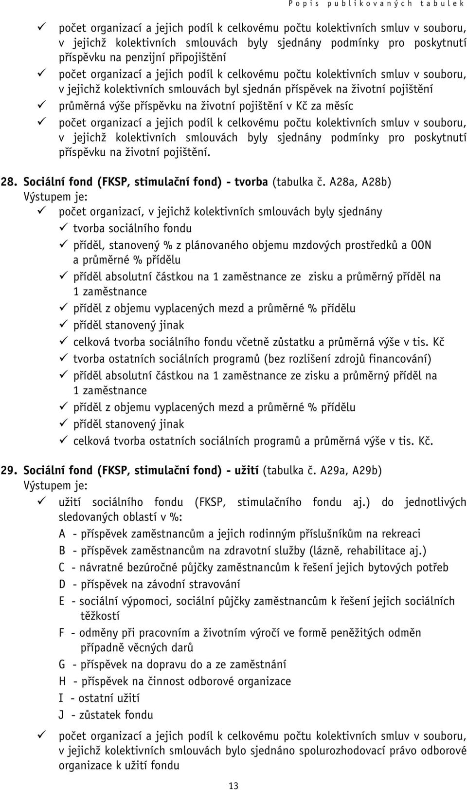 příspěvku na životní pojištění v Kč za měsíc počet organizací a jejich podíl k celkovému počtu kolektivních smluv v souboru, v jejichž kolektivních smlouvách byly sjednány podmínky pro poskytnutí