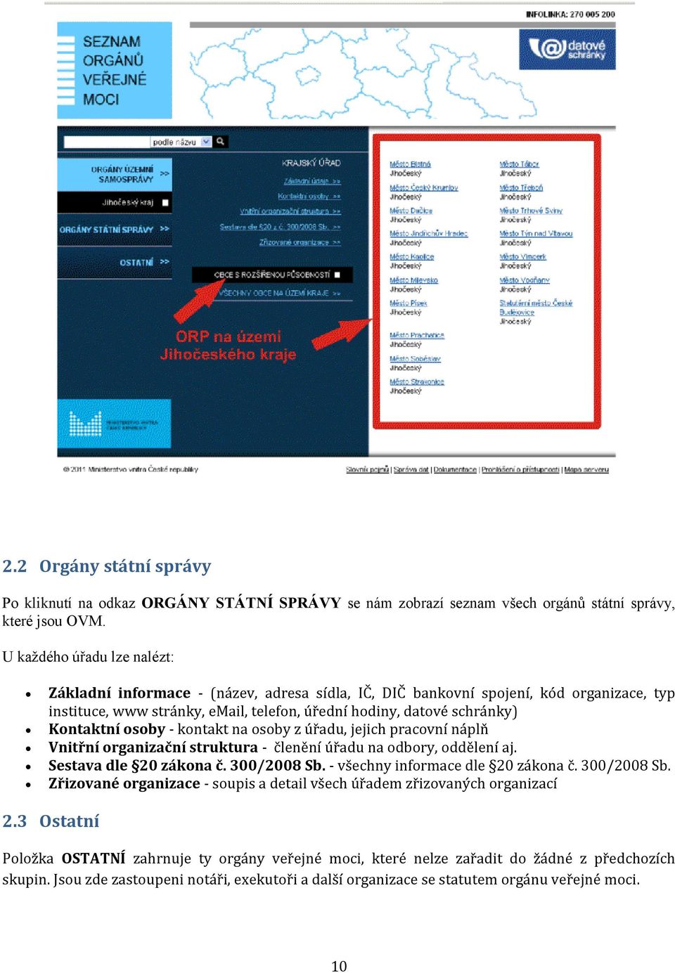 osoby - kontakt na osoby z úřadu, jejich pracovní náplň Vnitřní organizační struktura - členění úřadu na odbory, oddělení aj. Sestava dle 20 zákona č. 300/2008 Sb. - všechny informace dle 20 zákona č.