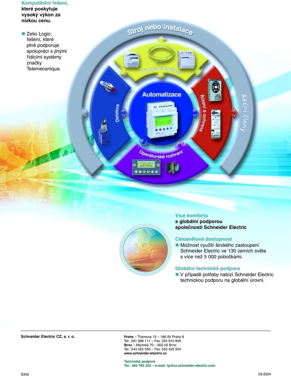 pobočkami. Globální technická podpora V případě potřeby nabízí Schneider Electric technickou podporu na globální úrovni. Schneider Electric CZ, s. r. o.