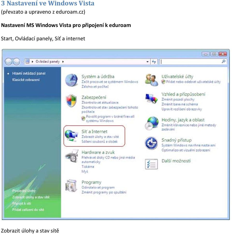 cz) Nastavení MS Windows Vista pro připojení