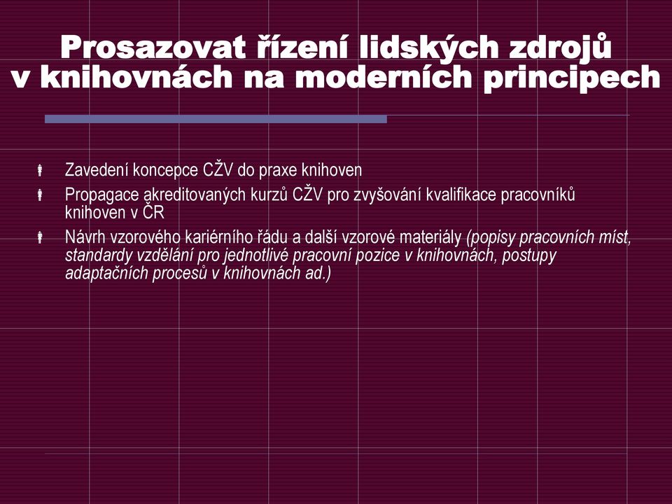 ČR Návrh vzorového kariérního řádu a další vzorové materiály (popisy pracovních míst, standardy