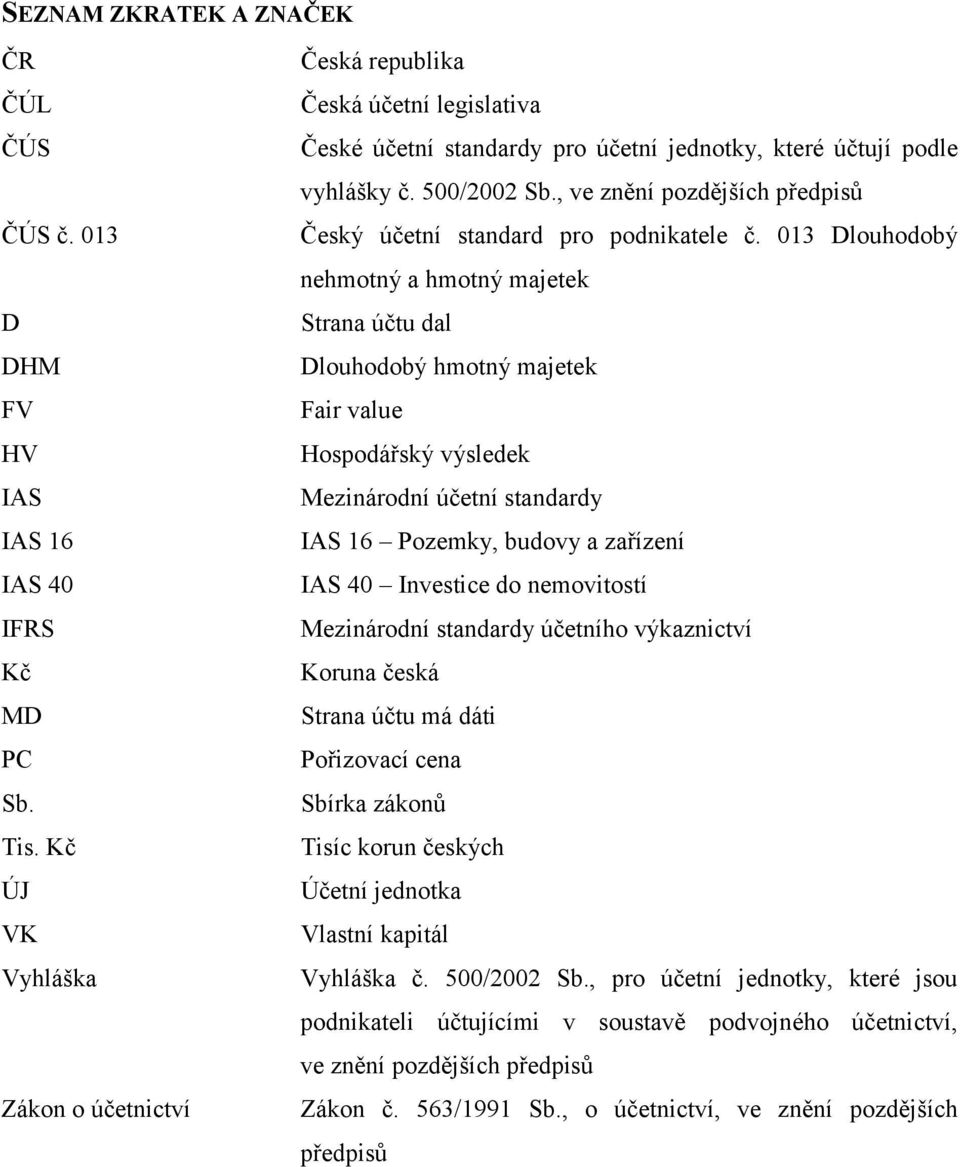 , ve znění pozdějších předpisů Český účetní standard pro podnikatele č.