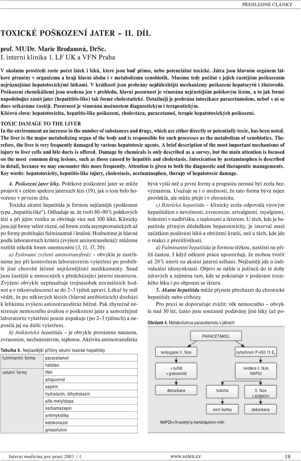 V krátkosti jsou probrány nejdůležitější mechanizmy poškození hepatocytů i žlučovodů.
