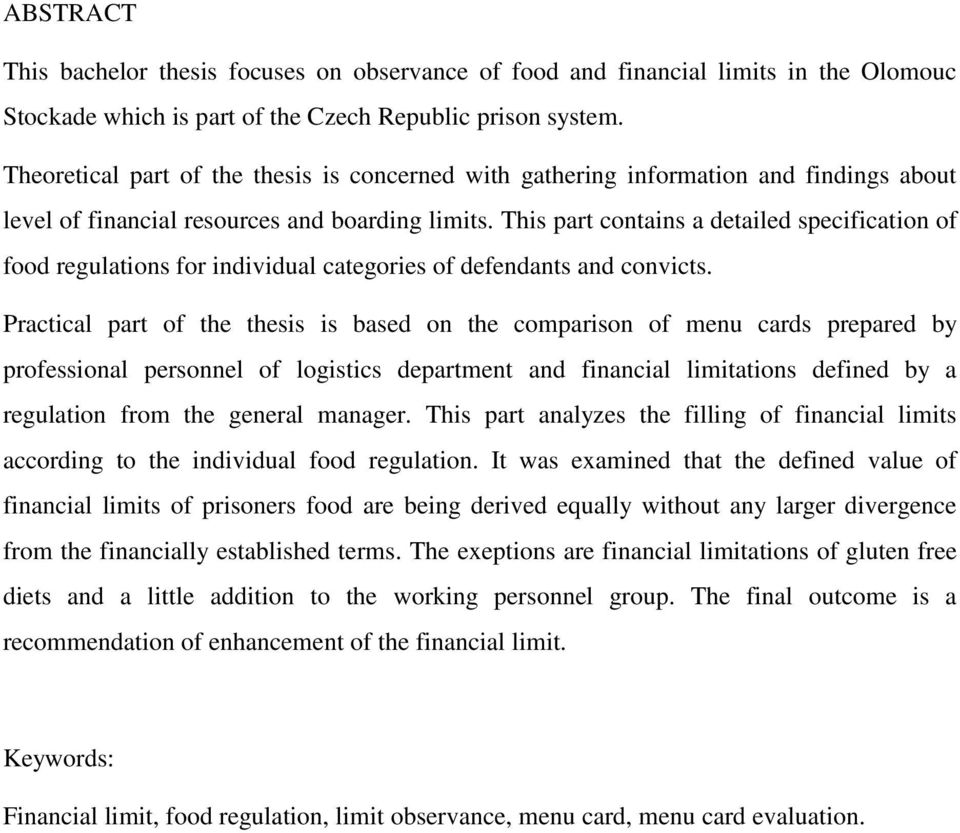 This part contains a detailed specification of food regulations for individual categories of defendants and convicts.