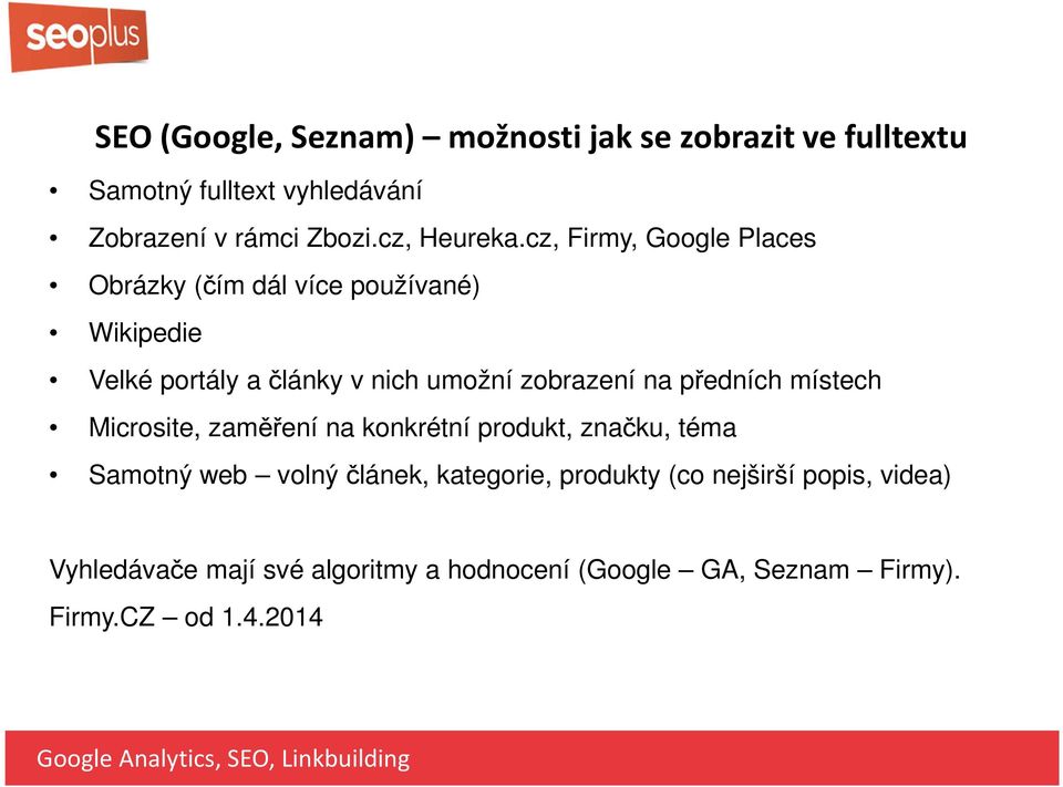 místech Microsite, zaměření na konkrétní produkt, značku, téma Samotný web voný čánek, kategorie, produkty (co nejširší