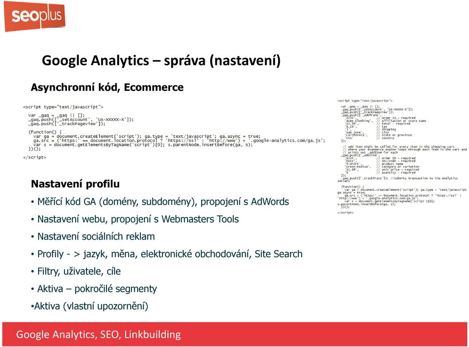 Nastavení sociáních rekam Profiy - > jazyk, měna, eektronické obchodování, Site Search