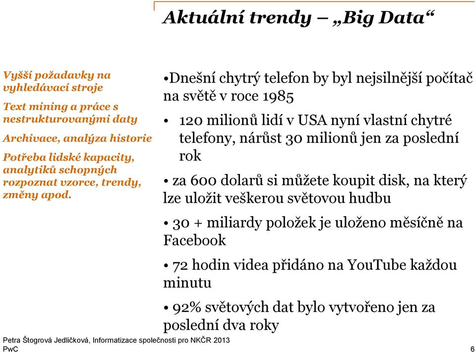 Dnešní chytrý telefon by byl nejsilnější počítač na světě v roce 1985 120 milionů lidí v USA nyní vlastní chytré telefony, nárůst 30 milionů jen za