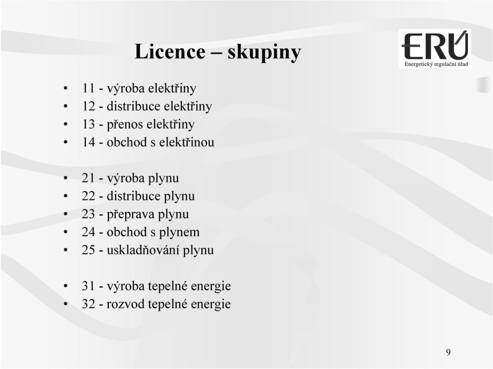 distribuce plynu 23 - přeprava plynu 24 - obchod s plynem 25 -