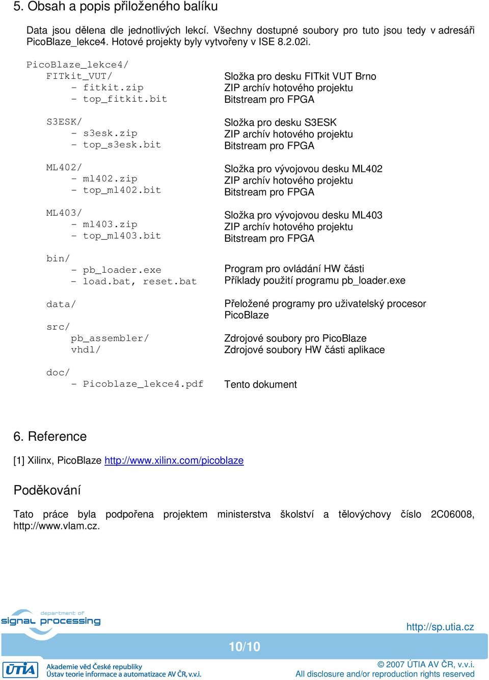 bat, reset.bat data/ src/ pb_assembler/ vhdl/ doc/ - Picoblaze_lekce4.