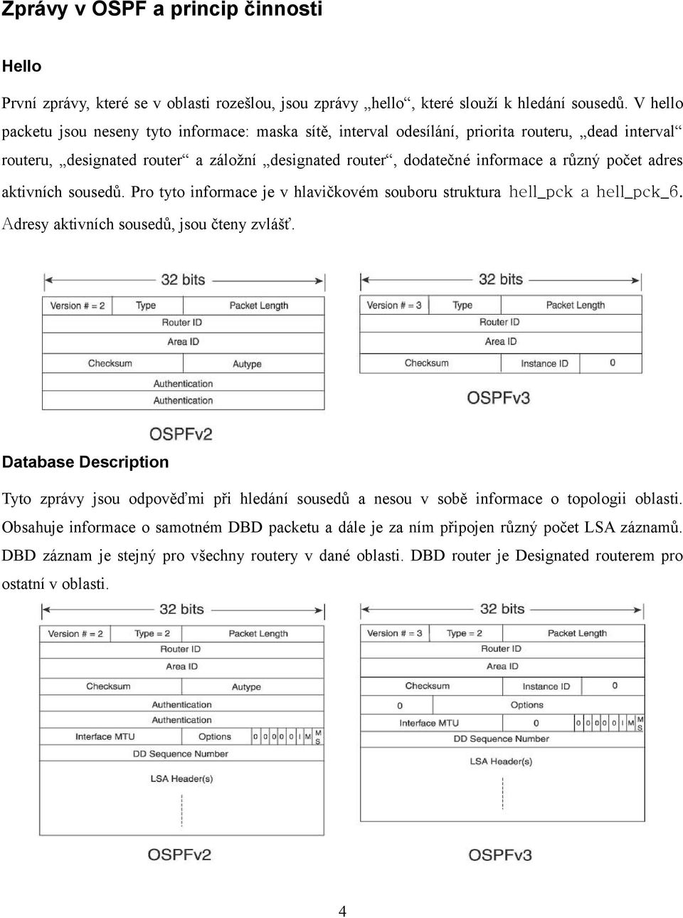 adres aktivních sousedů. Pro tyto informace je v hlavičkovém souboru struktura hell_pck a hell_pck_6. Adresy aktivních sousedů, jsou čteny zvlášť.