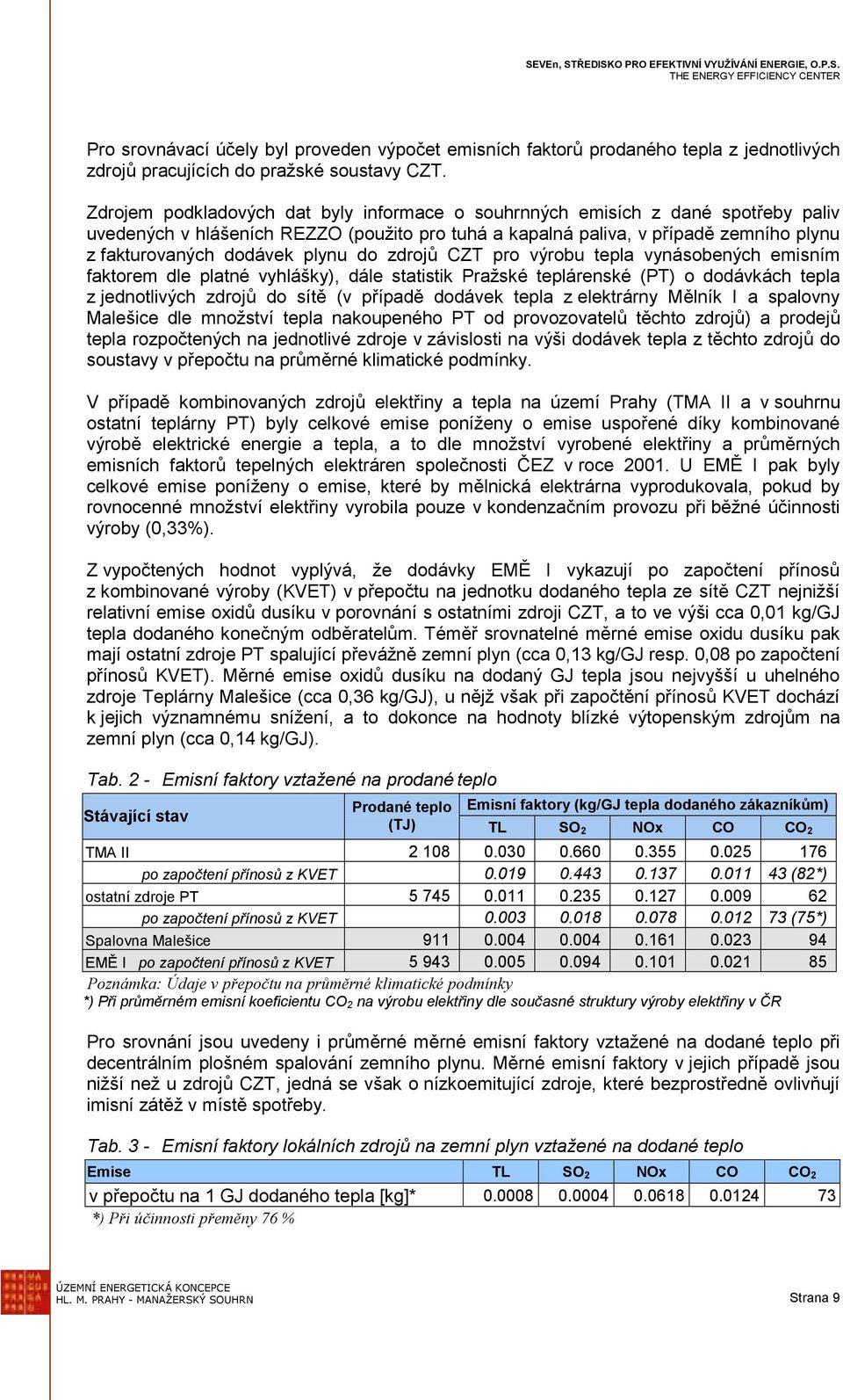 plynu do zdrojů CZT pro výrobu tepla vynásobených emisním faktorem dle platné vyhlášky), dále statistik Pražské teplárenské (PT) o dodávkách tepla z jednotlivých zdrojů do sítě (v případě dodávek