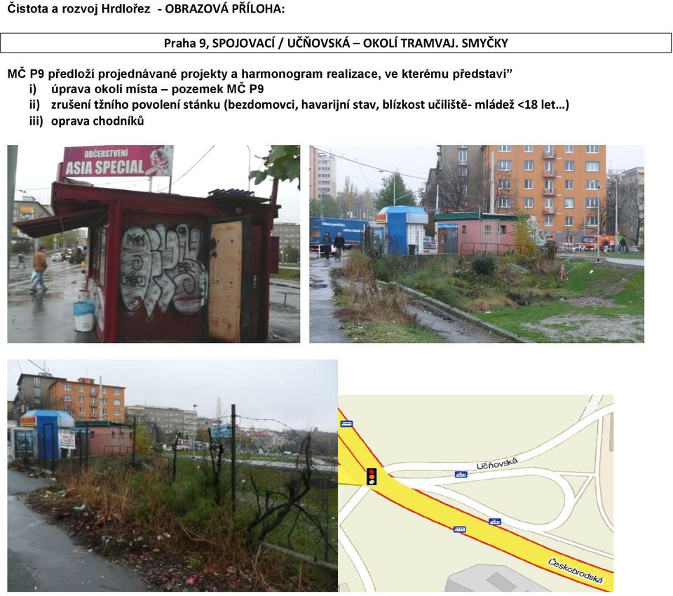 SMYČKY MČ P9 předloží projednávané projekty a harmonogram realizace, ve kterému