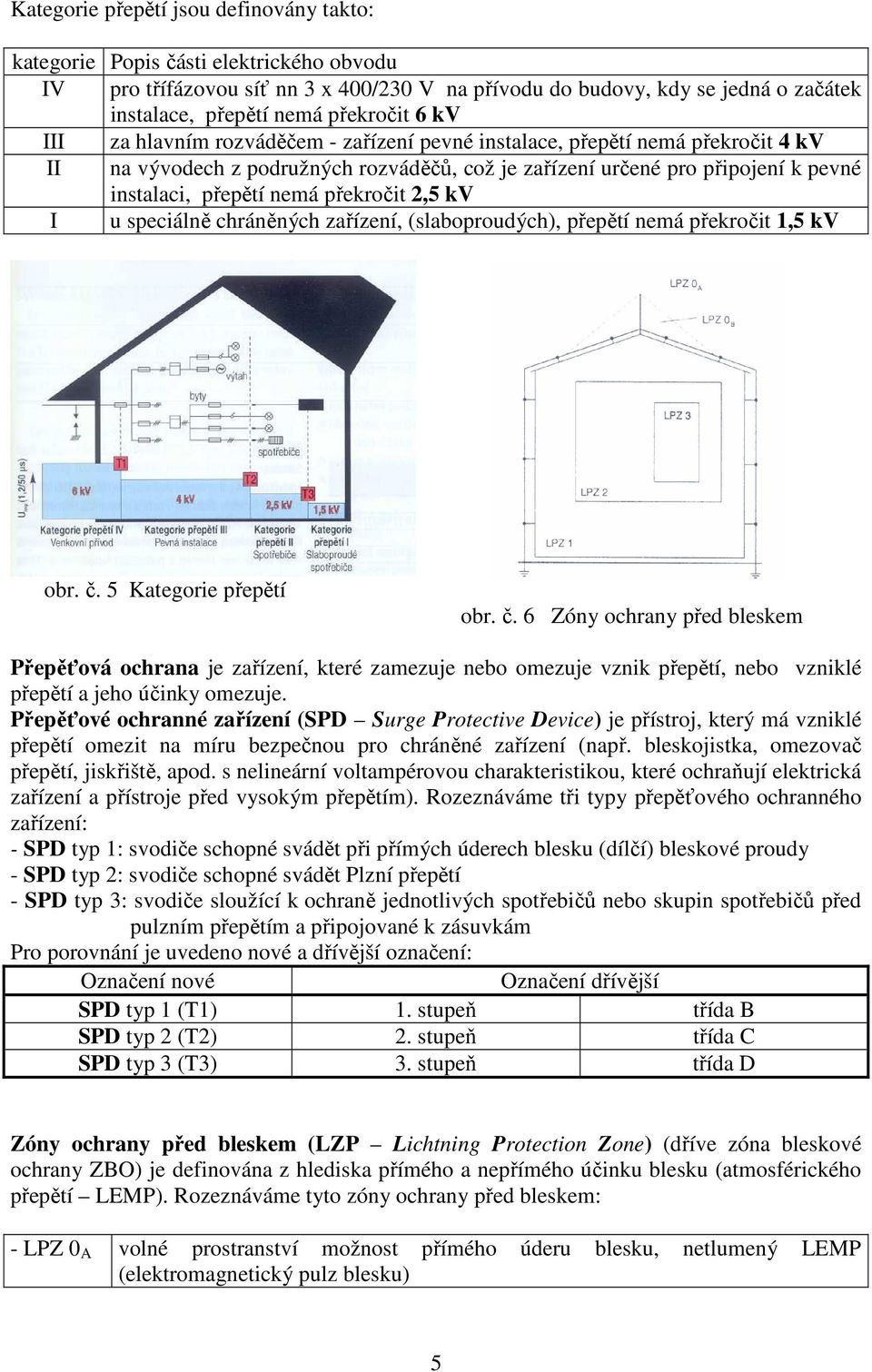 nemá překročit 2,5 kv I u speciálně chráněných zařízení, (slaboproudých), přepětí nemá překročit 1,5 kv obr. č.