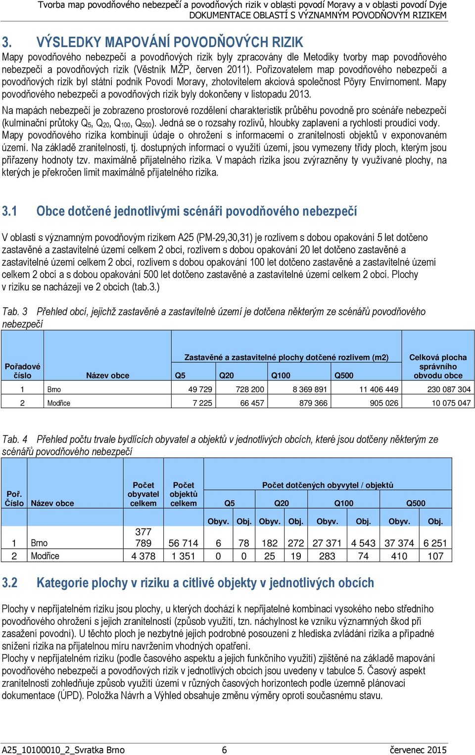 Mapy povodňového nebezpečí a povodňových rizik byly dokončeny v listopadu 2013.