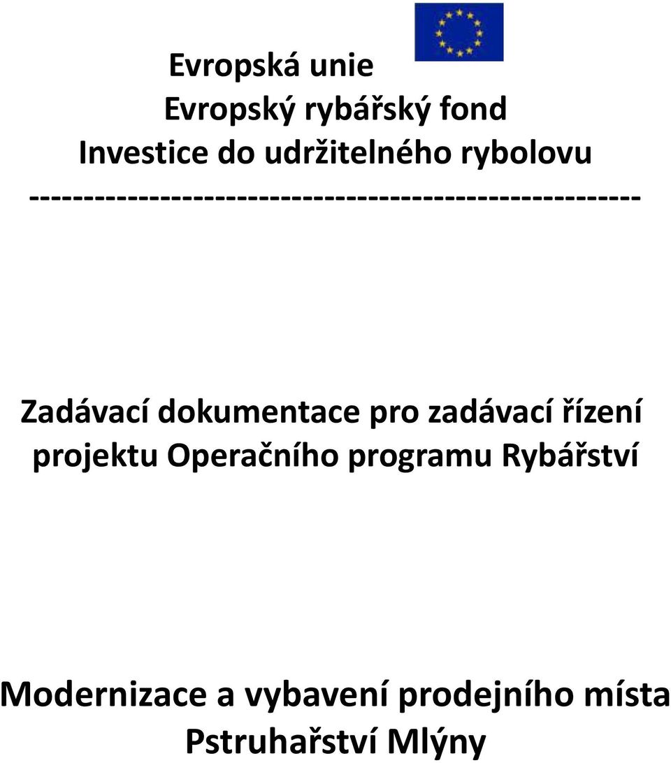 Zadávací dokumentace pro zadávací řízení projektu Operačního