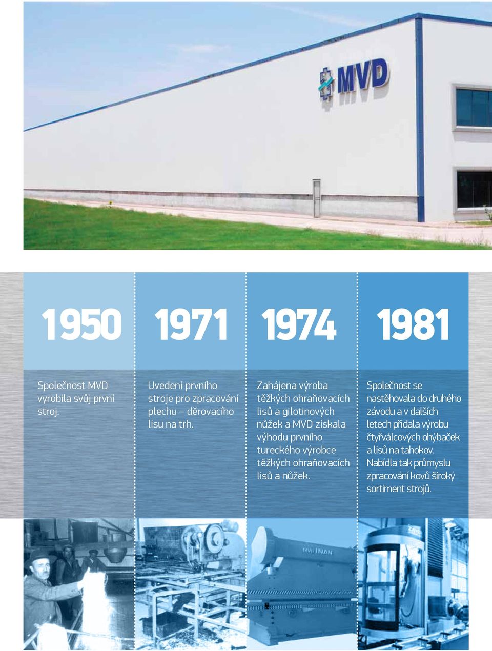 Zahájena výroba těžkých ohraňovacích lisů a gilotinových nůžek a MVD získala výhodu prvního tureckého výrobce