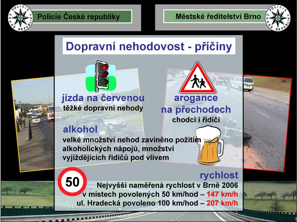 nápojů, množství vyjíždějících řidičů pod vlivem rychlost Nejvyšší naměřená rychlost v