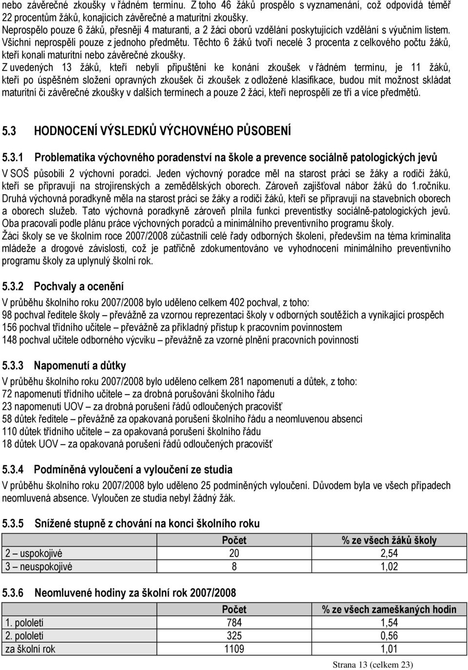 Těchto 6 žáků tvoří necelé 3 procenta z celkového počtu žáků, kteří konali maturitní nebo závěrečné zkoušky.