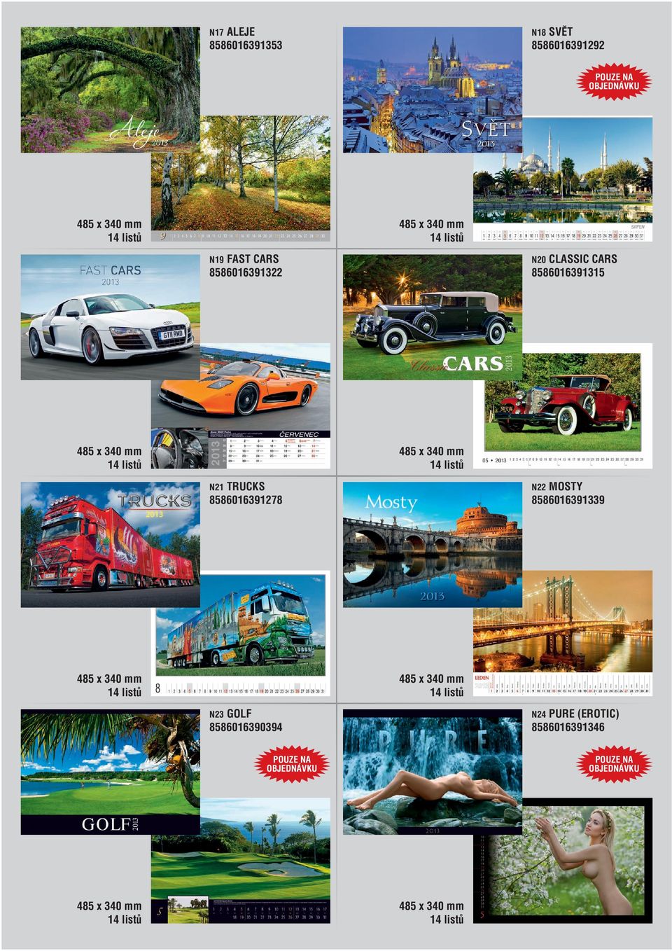 NA OBJEDNÁVKU N19 FAST CARS 8586016391322 N20 CLASSIC CARS 8586016391315