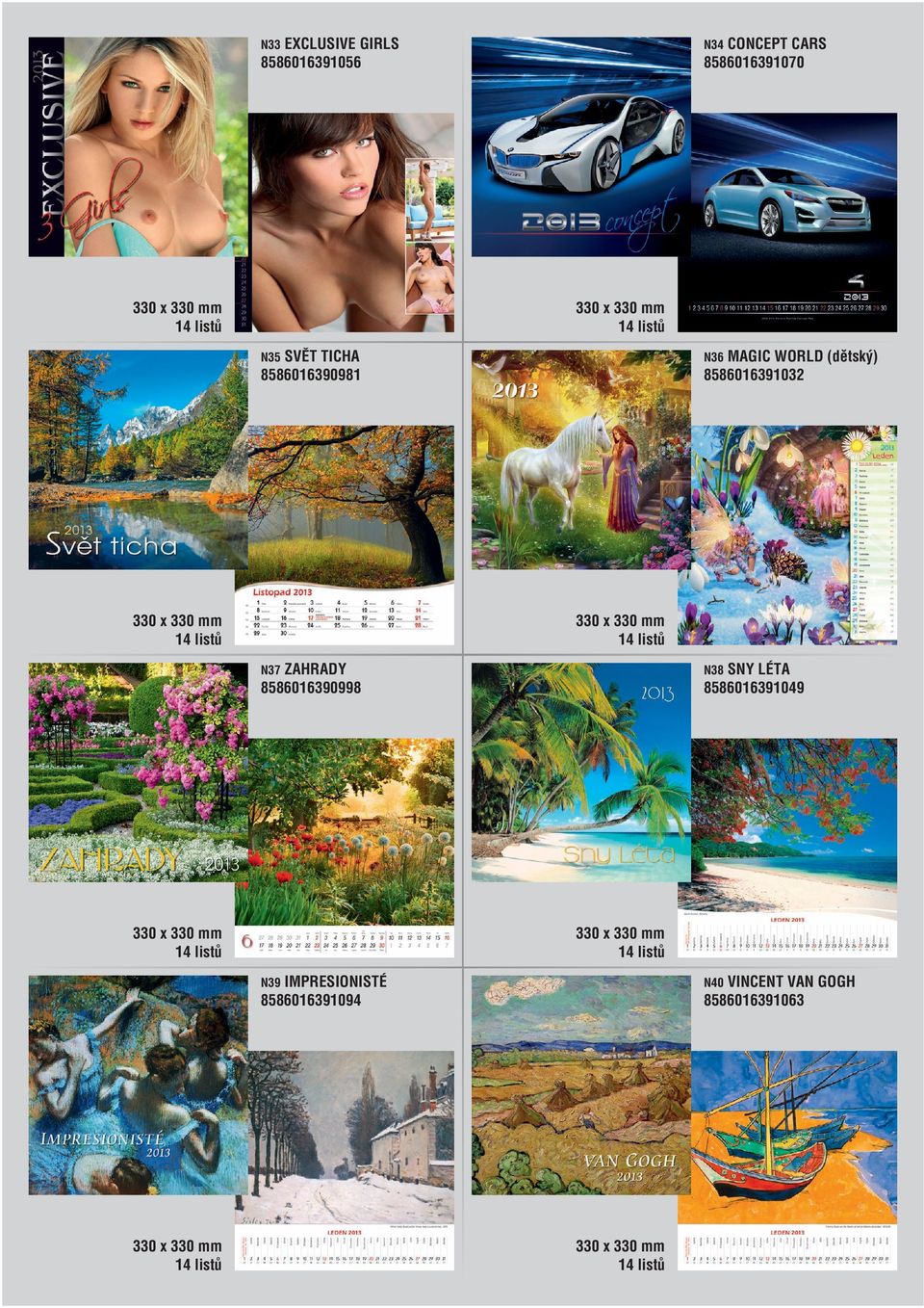 CARS 8586016391070 N35 SVĚT TICHA 8586016390981 N36 MAGIC WORLD