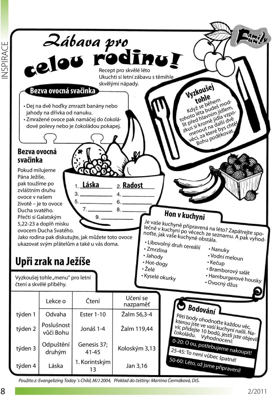 Jako rodina pak diskutujte, jak můžete toto ovoce ukazovat svým přátelům a také u vás doma. Upři zrak na Ježíše Vyzkoušej tohle menu pro letní čtení a skvělé příběhy.