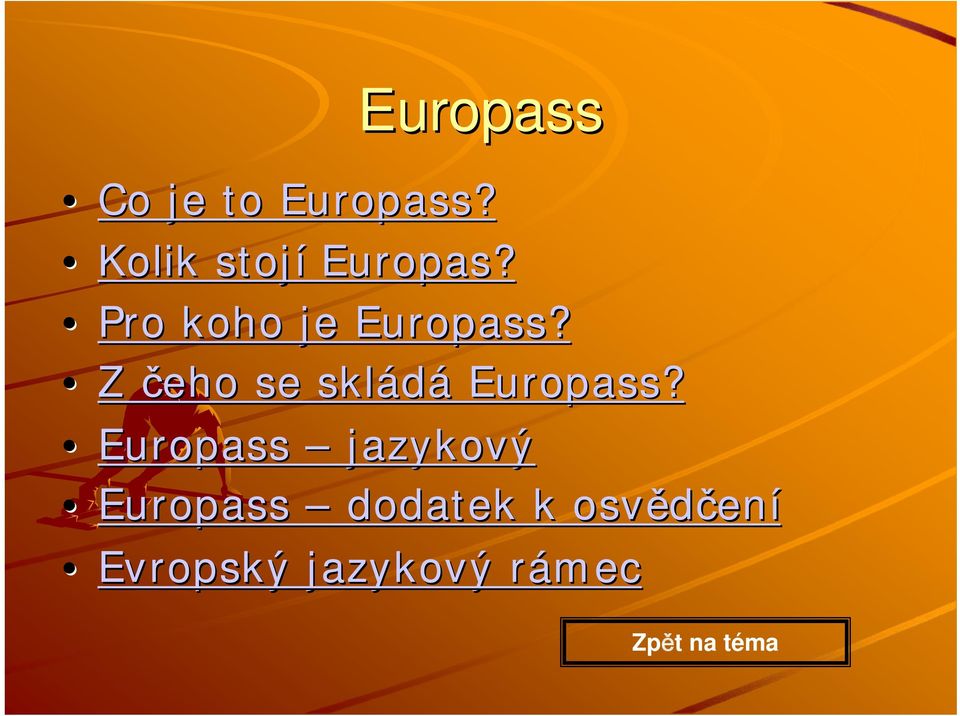 Z čeho se skládá Europass?