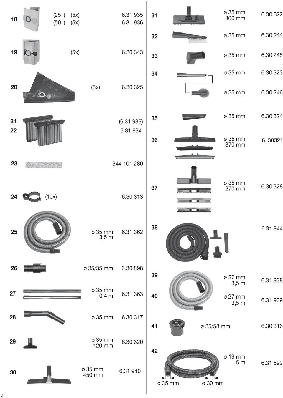 30 313 37 270 mm 6.30 328 25 3,5 m 6.31 362 38 6.31 944 26 27 ø 35/35 mm 0,4 m 6.30 898 6.
