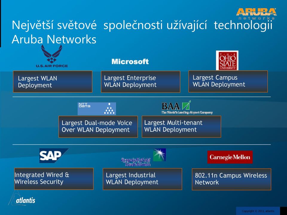 Largest Dual-mode Voice Over WLAN Deployment Largest Multi-tenant WLAN Deployment