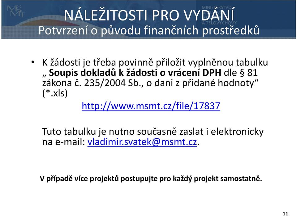 , o dani z přidané hodnoty (*.xls) http://www.msmt.