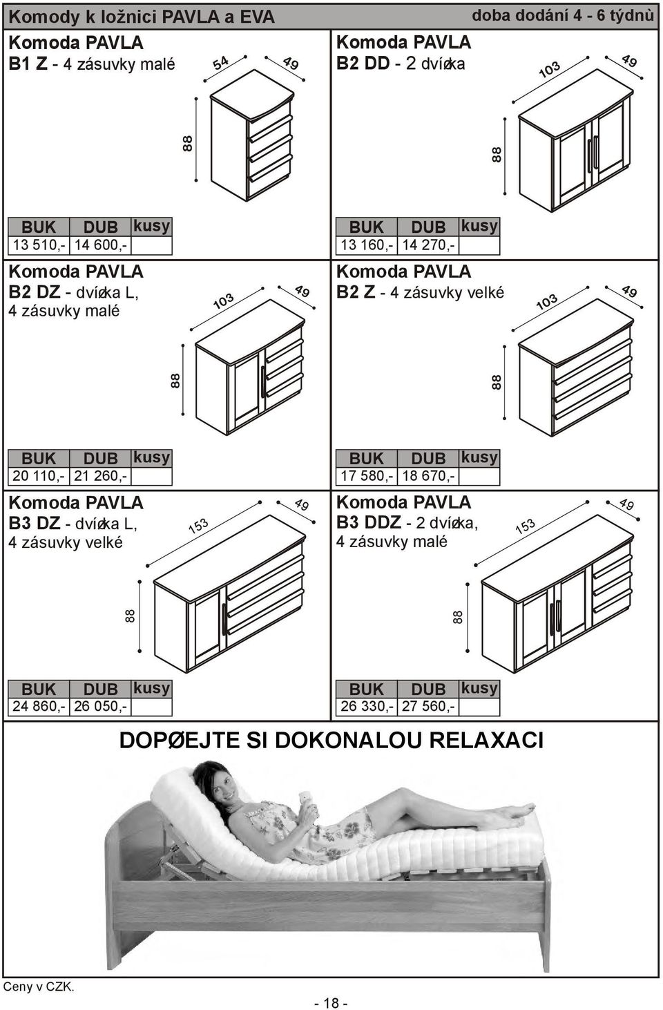 110,- 21 260,- B3 DZ - dvíøka L, 4 zásuvky velké 153 17 580,- 18 670,- B3 DDZ -