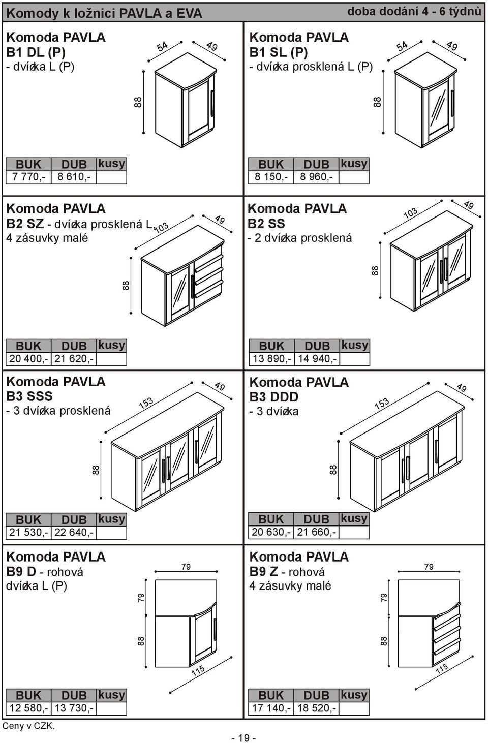 400,- 21 620,- 13 890,- 14 940,- B3 SSS - 3 dvíøka prosklená 153 B3 DDD - 3 dvíøka 153 21 530,- 22 640,- 20